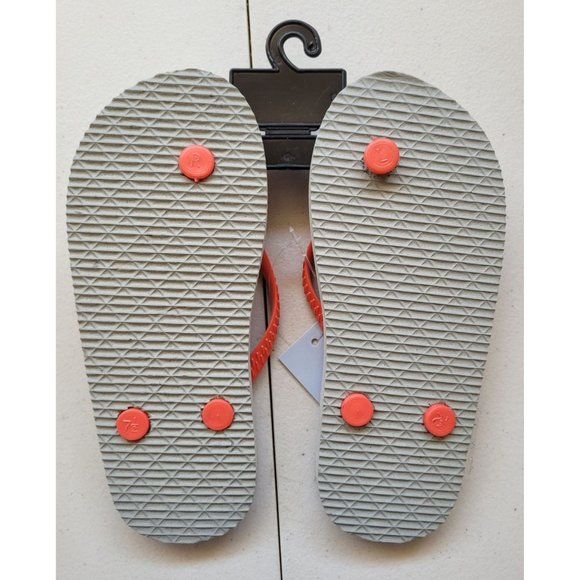 Boys Gray & Orange Beast Mode Chatties Flip Flops Size 11/12 - Picture 2 of 2